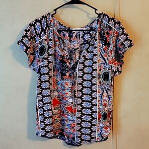 Multi colored lightweight blouse